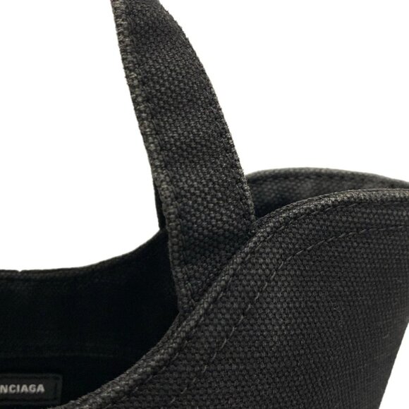 Auth BALENCIAGA WAVE XS 619979 Black Canvas Tote Bag - Picture 11 of 16